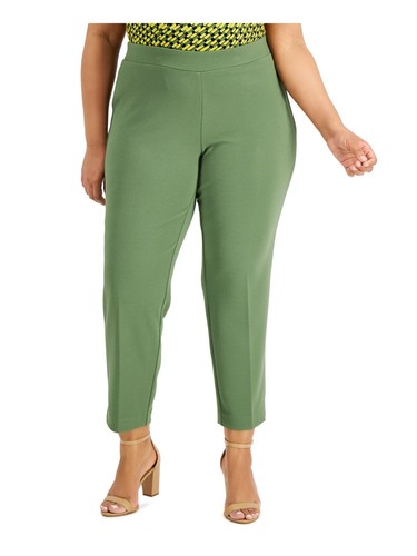 KASPER Womens Green Slim Fit Ankle Length Pull On Wear To Work Pants Plus 2X - Picture 5 of 11