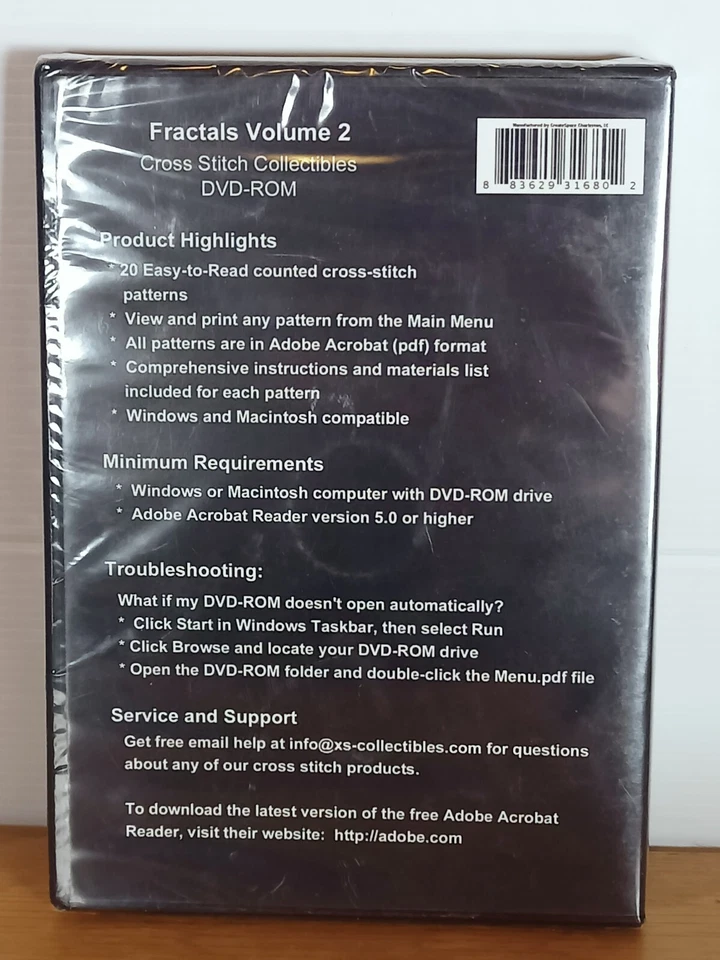 NEW SEALED Fractals Vol 2 20 Cross-stitch Collectables Counted Patterns DVD ROM - Image 2 of 4