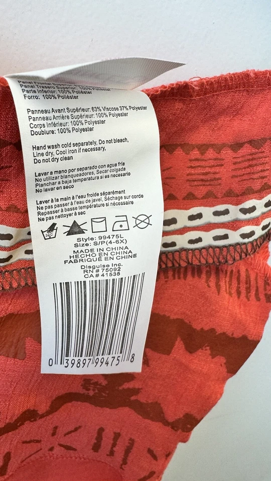 Disfraz Princesa Moana Disney Talla Pequeña 4-6X Halloween  Foto 2 de 3