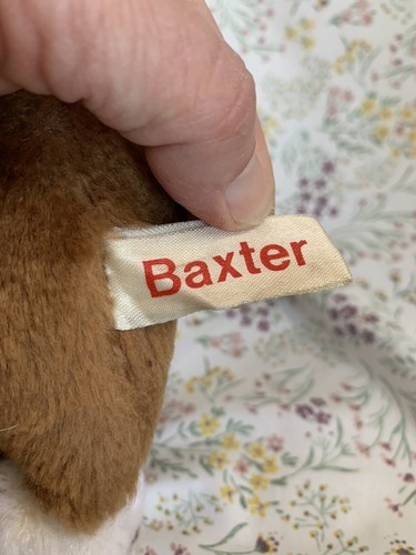 Vintage Russ Berrie Baxter Basset Hound Puppy Dog Plush I Love You Heart Sad Eye - Picture 9 of 9