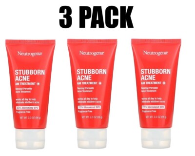 Neutrogena, Stubborn Acne AM Treatment, 3 PACK, 2.0 oz (56 g) each