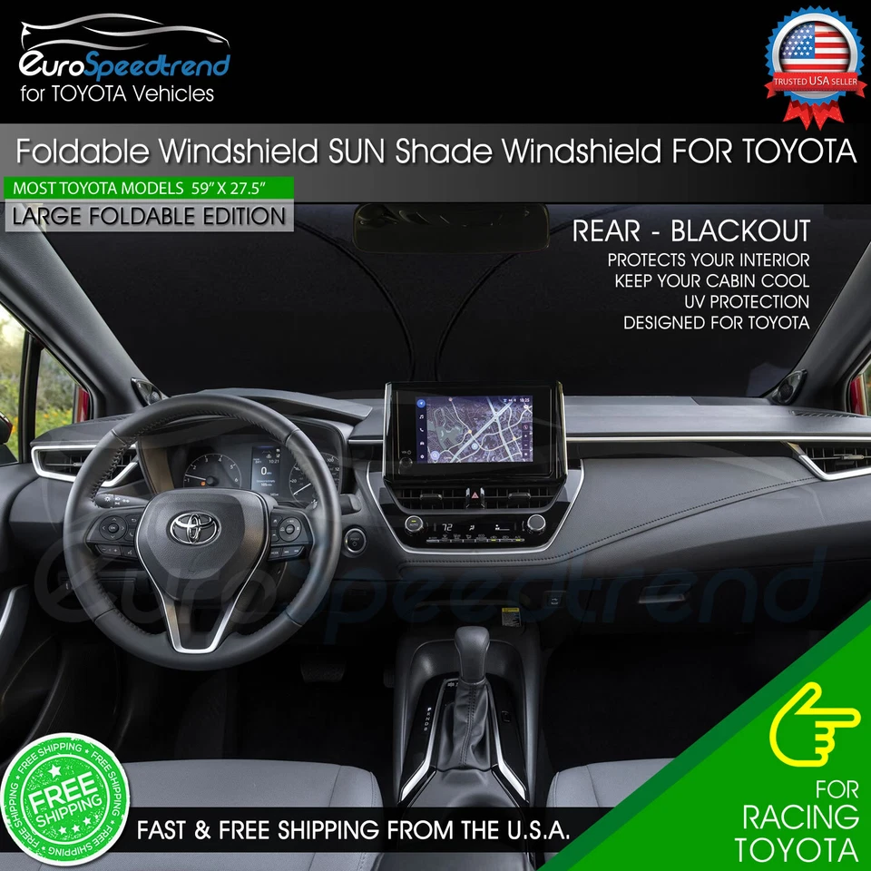 可折叠遮阳适用于丰田卡罗拉遮阳板前挡风玻璃罩防紫外线 — 第 2/3 张图片