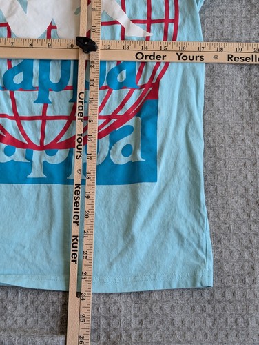 Kappa Shirt Adult Small Baby Blue Double Sided Globe Graphic Crew Neck - Picture 9 of 10