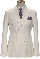 Designer double breasted double breasted jacket white oversized style fitted slim fit 56