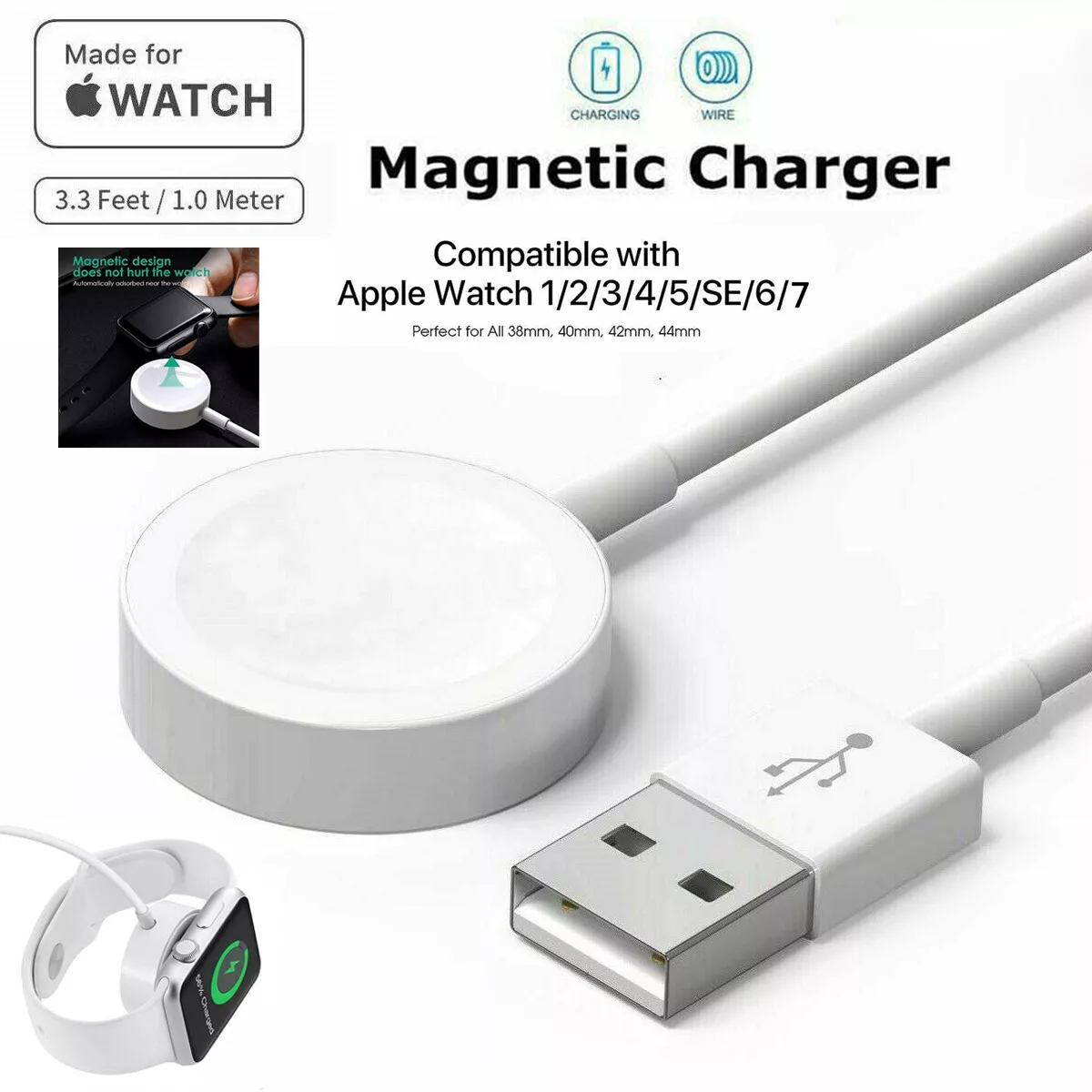 Chargeur de câble de charge magnétique USB pour Apple Watch iWatch Series  Ultra