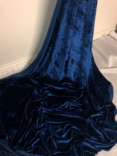 1 mtr teal blue velour velvet fabric.58” wide (147cm) dress,upholstery,etc C - Picture 2 of 3