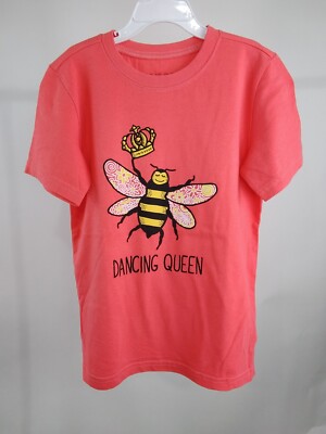 Life is Good Kid Short Sleeve Crusher Tee Dancing Queen Bees Orange Medium 81147