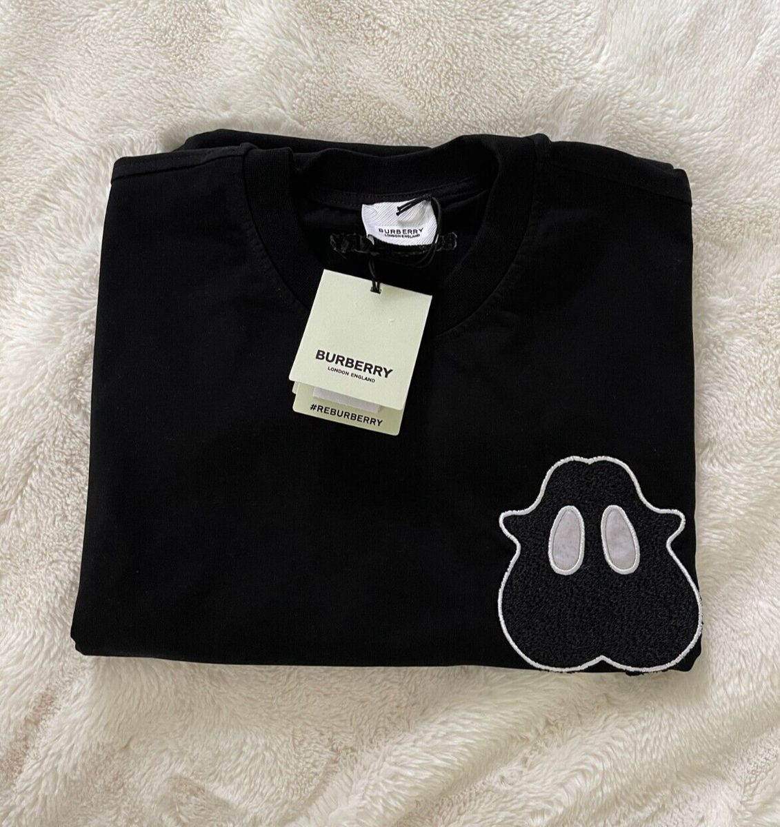 Burberry Monster Patch Graphic Black Oversized Men's T-Shirt Size