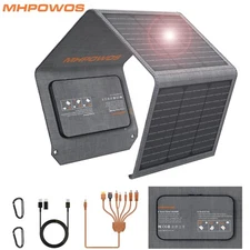 40W Portable Solar Panel USB Type C Solar Panel Charger for cell phones camera