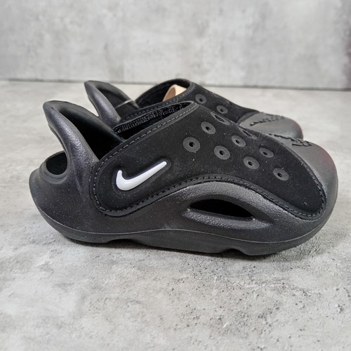 Nike Aqua Swoosh Sandalias Negras Infantes Talla UK 4.5 - 5 C con caja dañada - Imagen 9 de 11