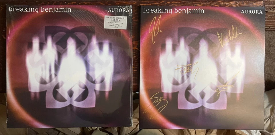 Álbum autografiado firmado por Breaking Benjamin genuino.  ¡¡¡MERCANCÍA OFICIAL!!!! Foto 2 de 4