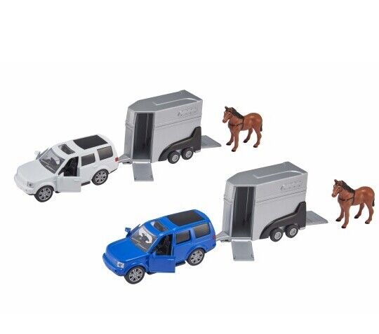 Teamsterz Die-cast Farm 4x4 Car With Horsebox & Horse Kids Toy Gift 2 Asst Color for sale online