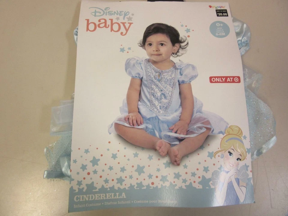 Disguise Disney 婴儿灰姑娘婴儿服装连衣裙蓝色 6-12 个月 — 第 2/4 张图片