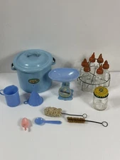 AMSCO TOYS Glass Bottle Warmer Sterilizer Scale Measure Cup Funnel Doll-E-Nipple
