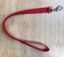 Traffic Leash 2 Ft 1" Double Ply Red Nylon Webbing Made in USA Heavy Duty Tuff