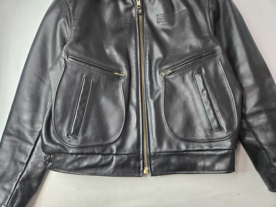 Vanson Vintage Marauder Heavy Black Leather Motorcycle Jacket Mens