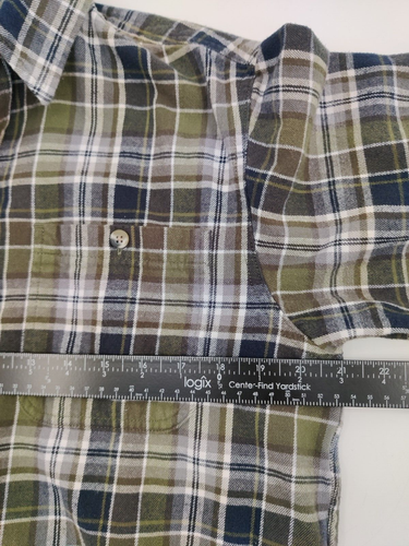 Red Head Brand Co Flannel Plaid Shirt Long Sleeve Green Blue White (Medium) - Picture 7 of 11