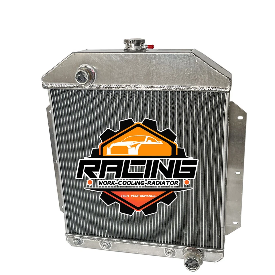 Radiador pulido apto 1949 1950 1951 1953 autos Ford Chevy motor V8 2 filas Foto 3 de 4