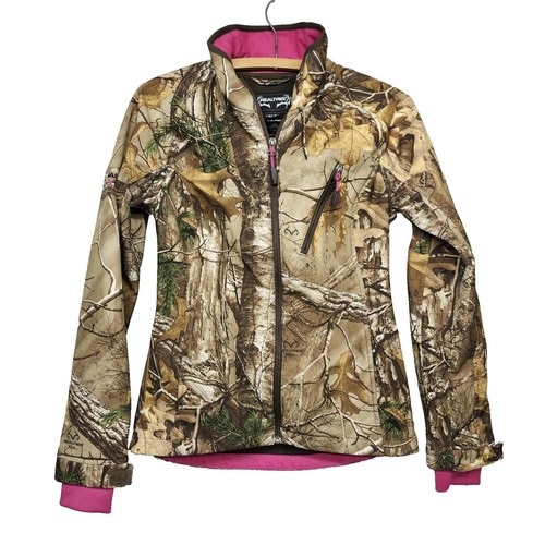 Realtree Veste Femme Petit Camouflage Bordure Rose Fermeture