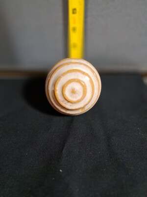 Ceramic Decorative Ball natural white stripe glazed 3inch Sphere #602Loc16