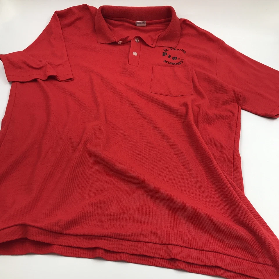 Camisa polo Hartwell vintage Pio's restaurante italiano St Charles MO masculina tamanho XL - Imagem 3 de 4