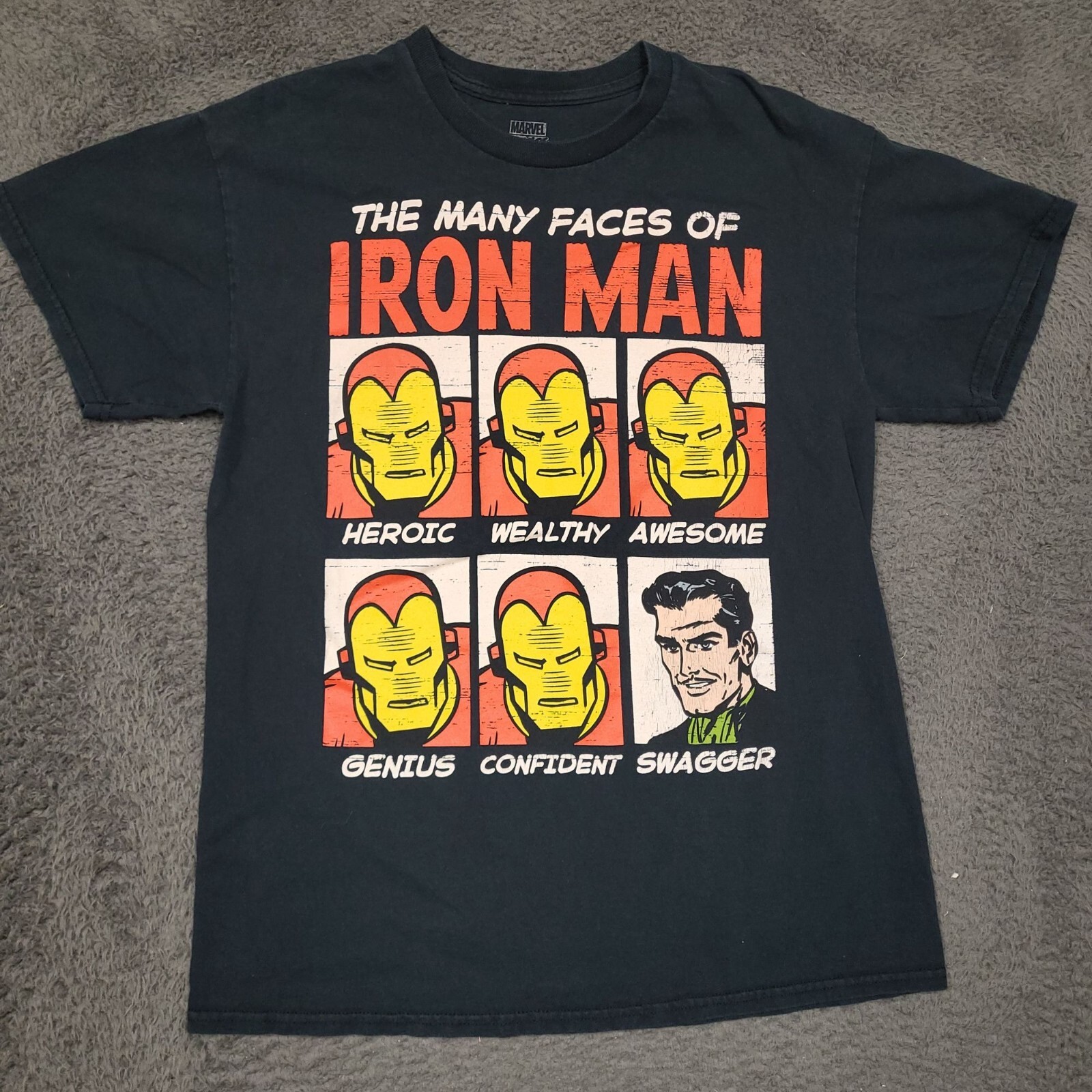 Marvel Comics Iron Man Graphic Tee  Heroic Wealthy Awesome Genius Confident Swag