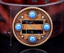 10X Turquoise Cowboy Western Saddle Tack DIY Leather Belt Slotted Concho 1-1/2"