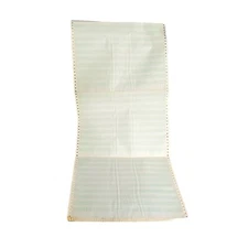 Green Bar Dot Matrix Vintage 1980s Computer Paper Approximately 14"X 10" Carbon