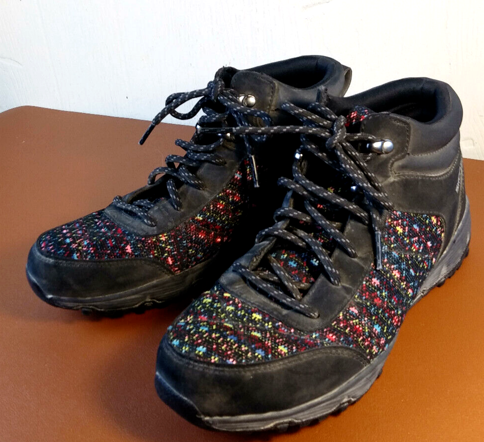 Skechers Hiking Boots Seager Knit Water Repellent Lace Multicolor Black Size 7-image