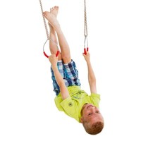 2 StüCk Turnringe Aus Metall Mit Roten Griffen Ringe ZubehöR FüR Spielturm