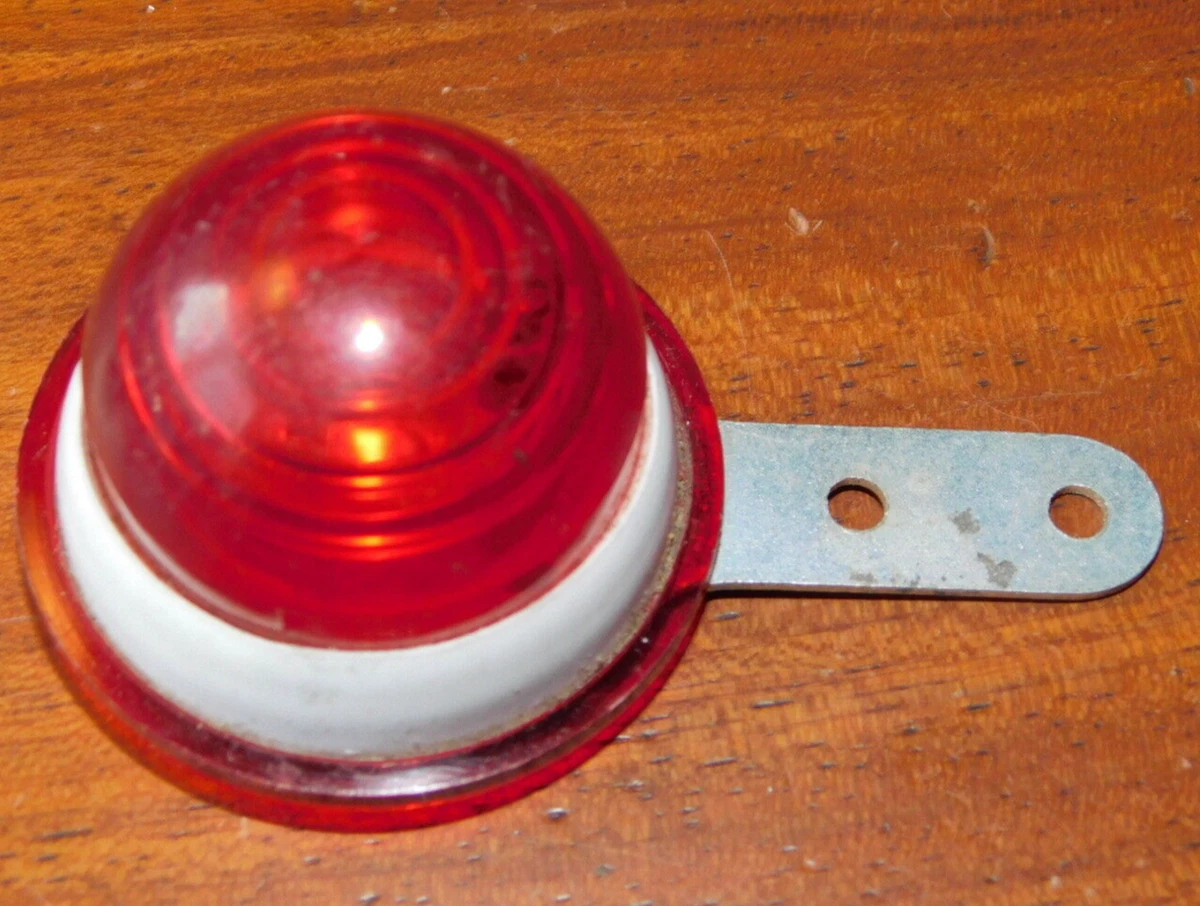 Ancien Feu Arrière Vélo – Cabochon Rouge En Verre, Pièce Vintage Pour Bicyclette, Pour Pièces