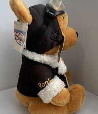 Disney Store Winnie the Pooh Pilot Pooh 12" Plush Aviator Jacket  Goggles 1999