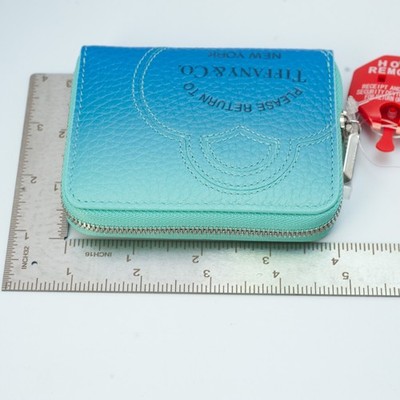 TIFFANY & CO. Please Return To Tiffany Ombre Blue Leather Wallet