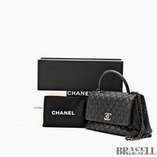 Borsa a tracolla CHANEL manico superiore Matelasse 2 vie borsa a mano pelle d...