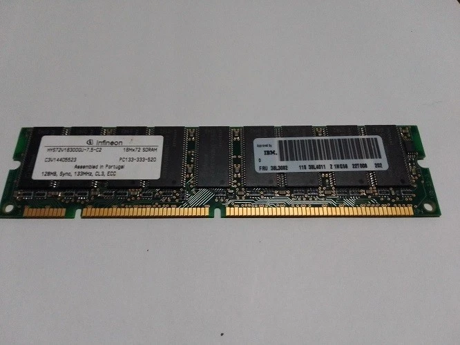 Infineon 128MB 133MHz PC133 ECC Unbuffered CL3 168-Pin DIMM SDRAM ECC Memory - Image 2 of 2