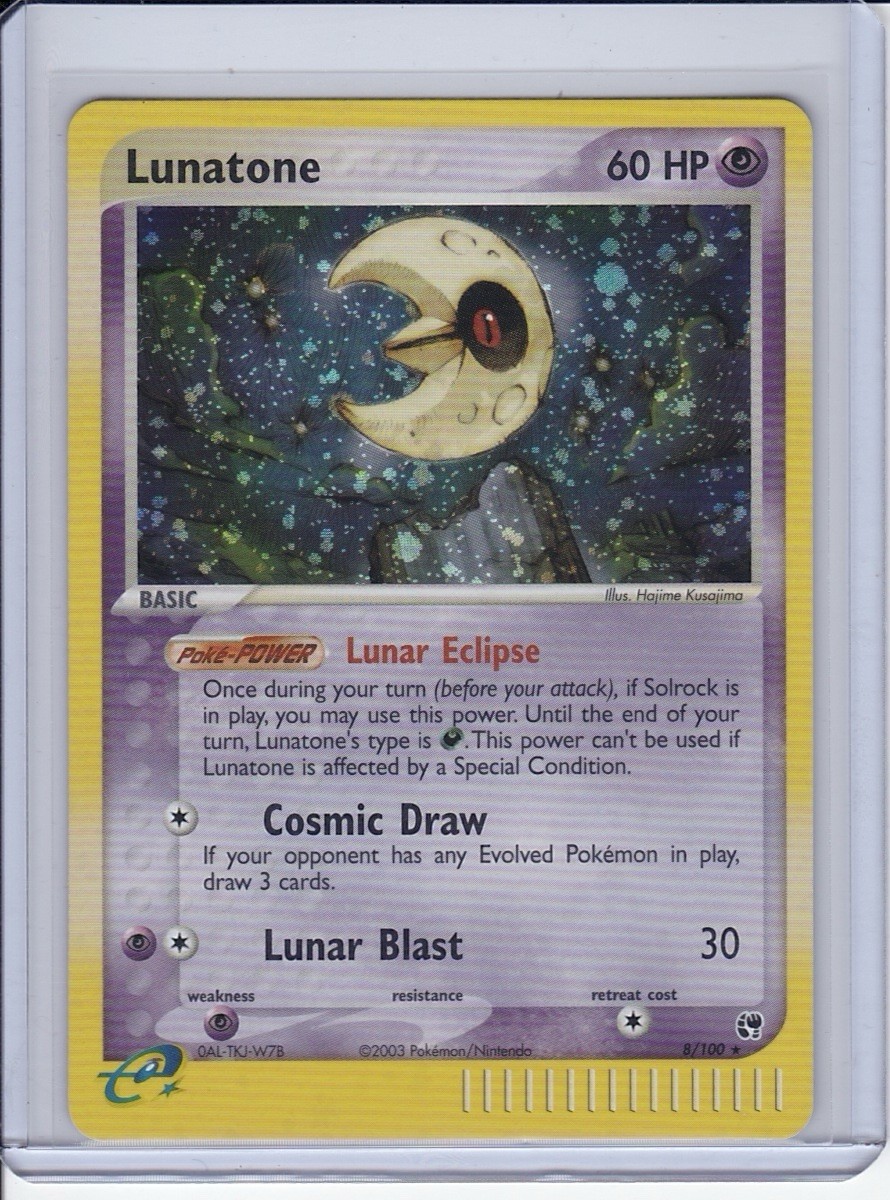 Lunatone 8/100 Pokemon Sandstorm Holo NM Pokemon Card TCG