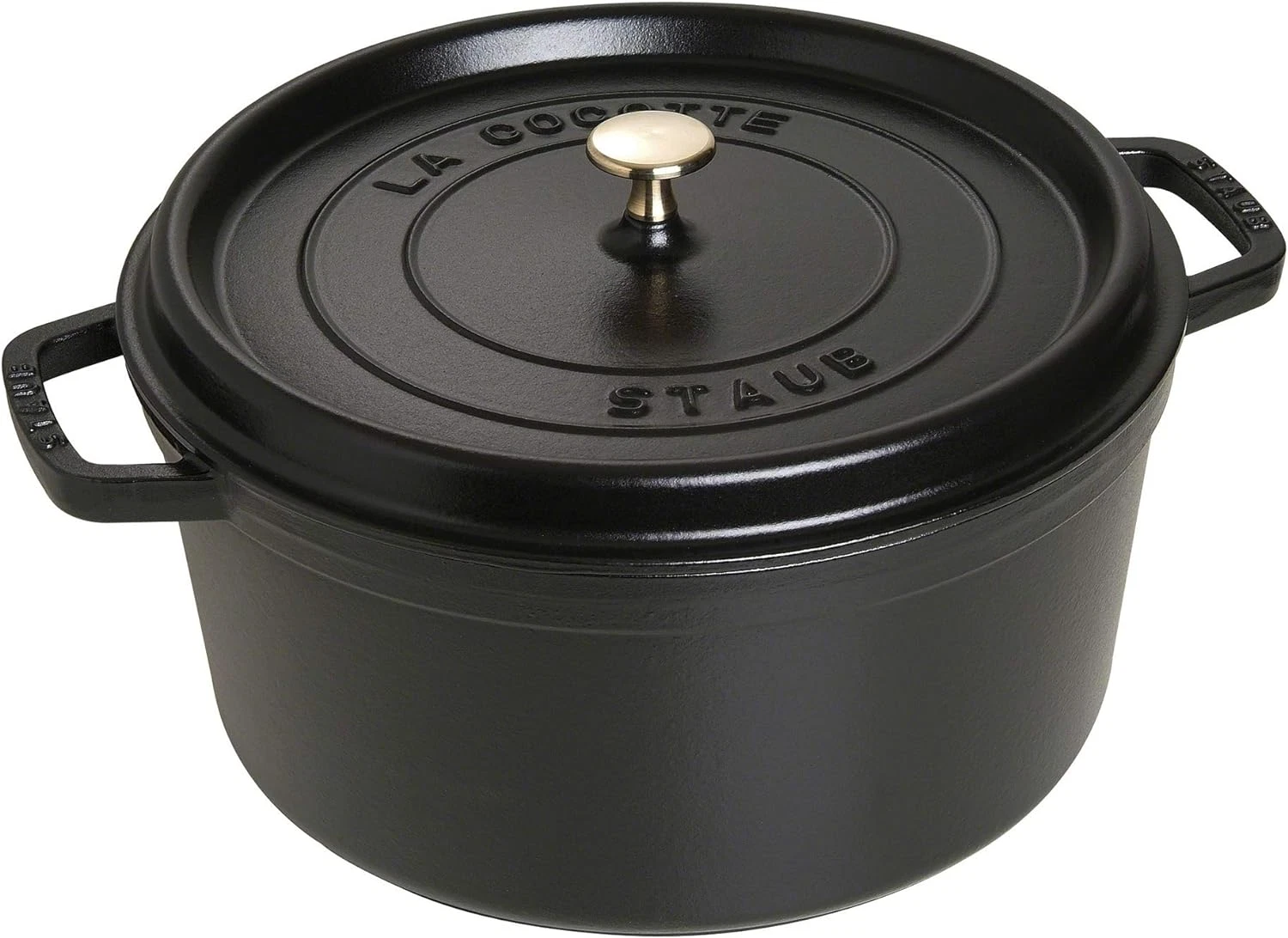 9-Qt French Cast Iron Dutch Oven Cocotte, Black Matte, Serves 9-10