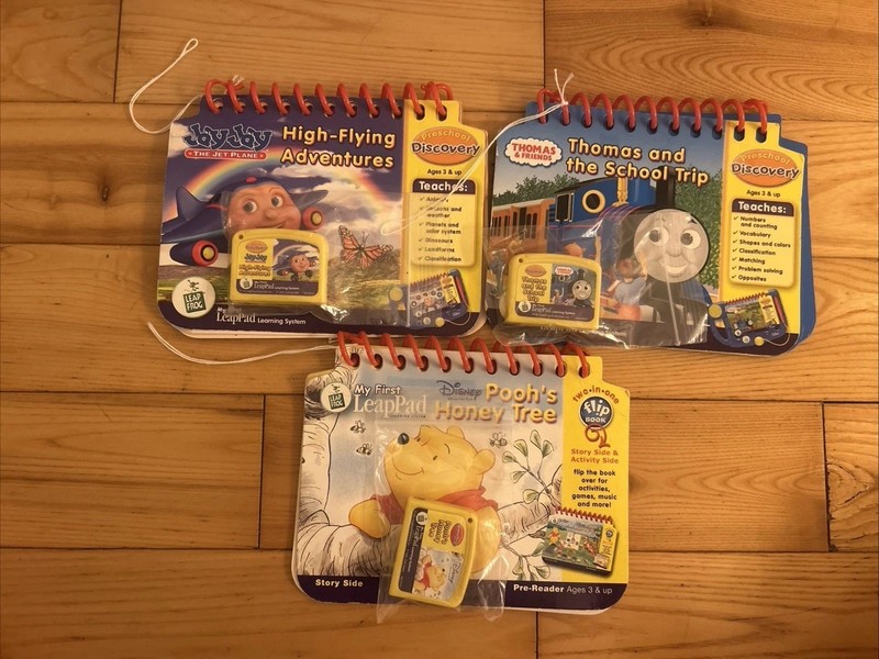 Leap Frog My First LeapPad Preschool Learning System 3 Books 3 Cartridges