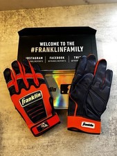 Franklin Custom CFX Pro Batting Gloves - Orange / NAVY Blue / Silver w/Box Sz XL