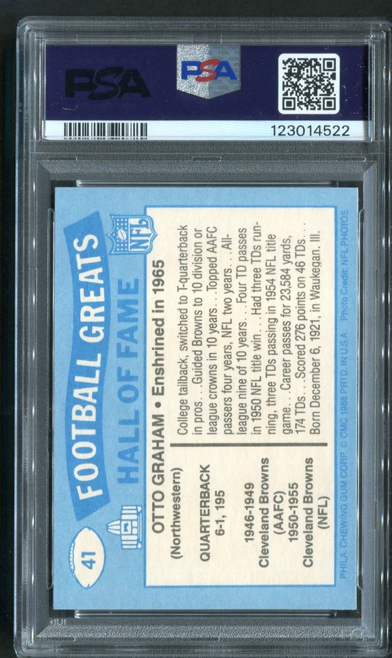 1988 Swell Otto Graham #41 HOF Signed Autograph Auto PSA DNA 10 - Image 2 of 2
