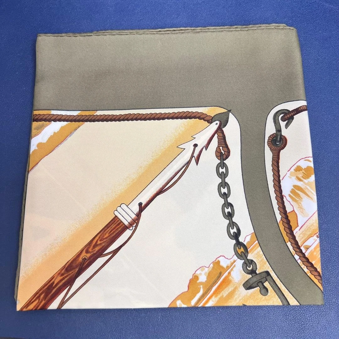 Hermes — HERMES Silk Scarf Carre 90 Ship Dog Orange 35in France SR1612