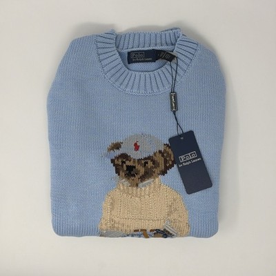Polo Ralph Lauren Light Blue Bear Sweater Women s Small