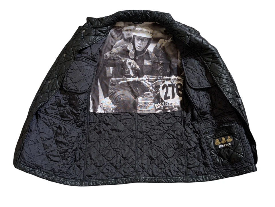Barbour McQueen Jacket L Black Polyester Special Edition - Image 3 of 4