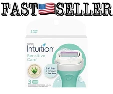 3-Pack Schick Intuition Sensitive Skin Womens Razor Refills Vitamin E & Aloe
