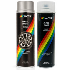 Felgen-Renovierungsset 2x Spray 500 ml MOTIP Silberlack + Klarlack