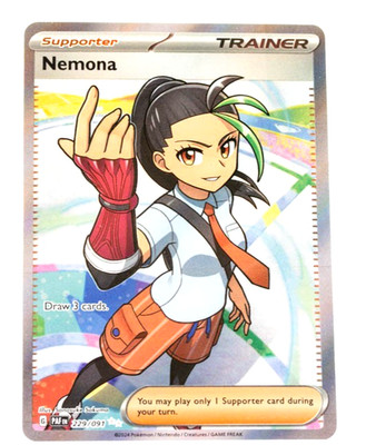 Nemona Pokemon Paldean Fates 229/091 Ultra Rare Full Art Holo NM