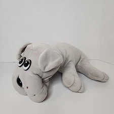 Vintage Pound Puppies Original 1985 Stuffed Toy Plush Dog Grey Tonka Collar 16"