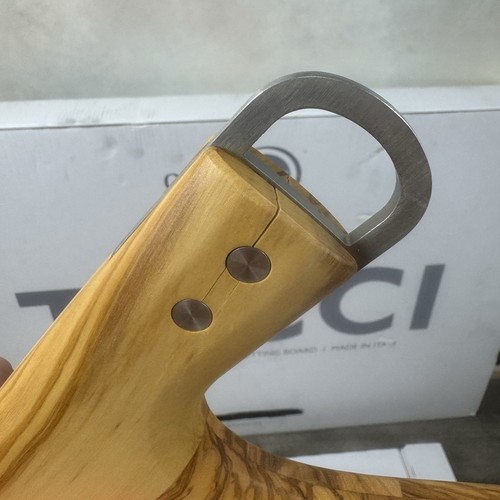 Tabla de cortar Williams Sonoma GreenPan Stanley Tucci defecto madera de olivo leer nueva en caja - Imagen 5 de 6