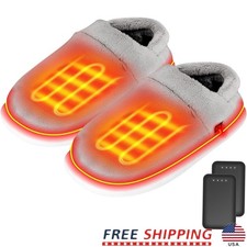 Heated Slippers W/ Adjustable Heat Settings 4000mAh Battery Indoor Comfort New