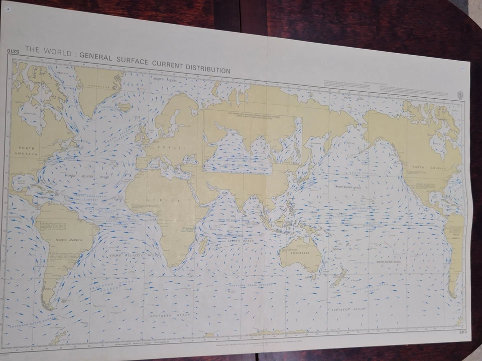 Admiralty Chart 5310 – The World: General Surface Current Distribution (1981) - Image 3 of 4